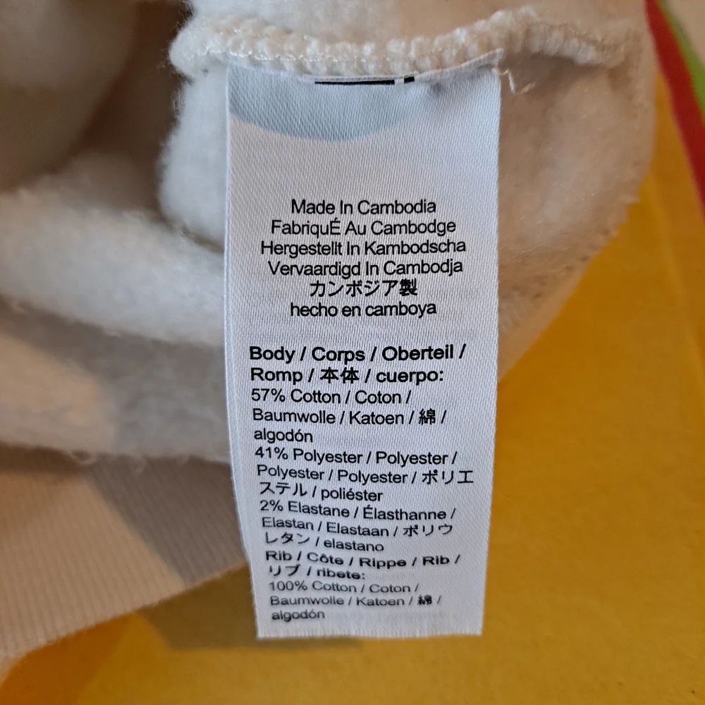 J. Crew Ivory Heritage Fleece Cropped Hoodie